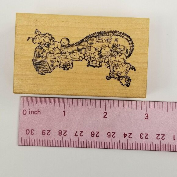 Vintage Christmas Holiday Rubber Stamps Nature Impressions Wreath 1st Class Toys - Picture 11 of 11